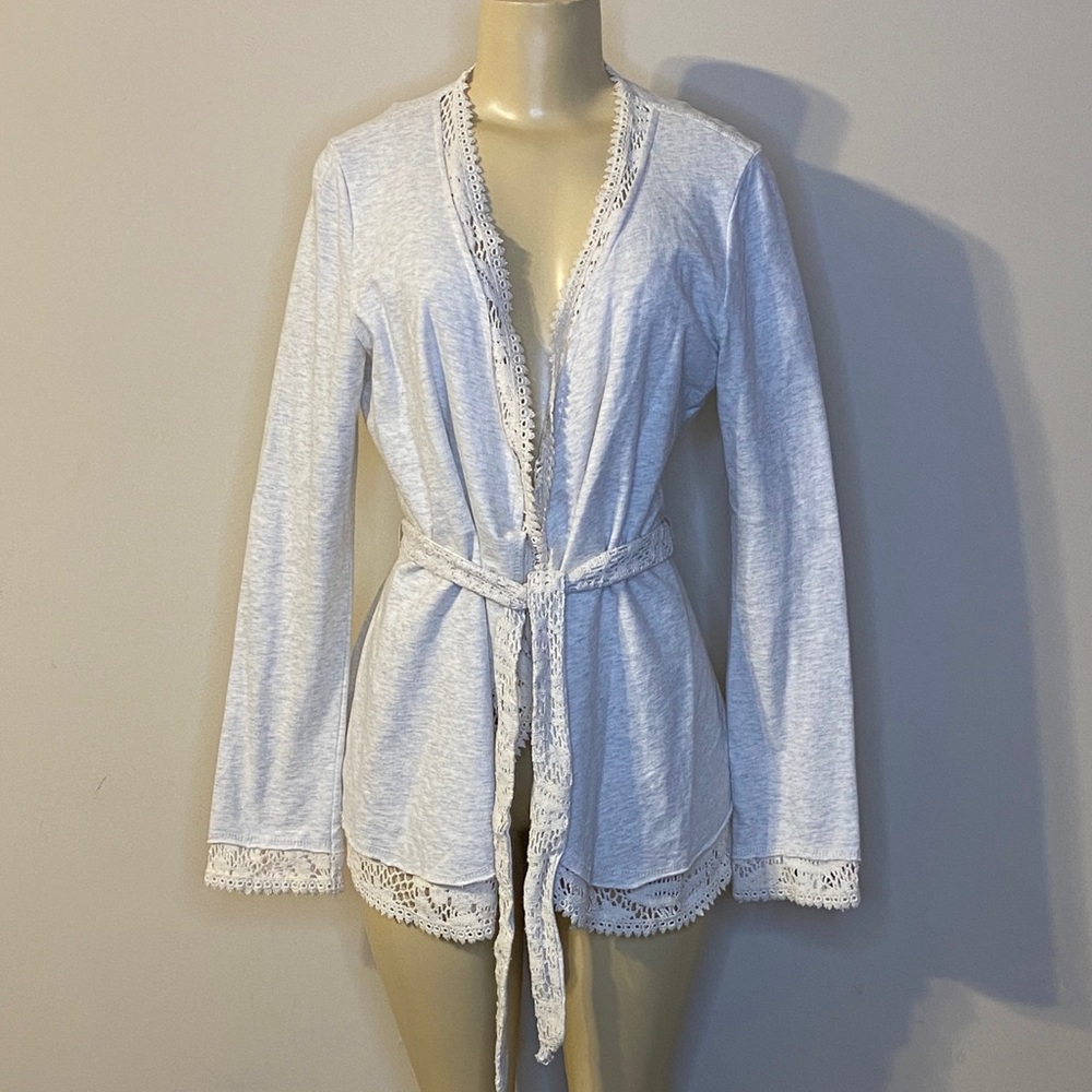 Mur Mur Women's Lace Trim Cardigan Sweater Size M